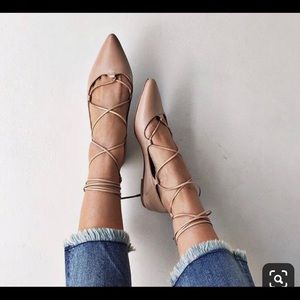 New! BCBG Lace up Ballet flats